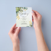 BUDGET Greenery Gold Eucalyptus Leaves Wedding Flyer (Hand)
