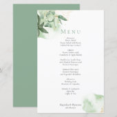 BUDGET Greenery Gold Wedding Menu (Voorkant / Achterkant)