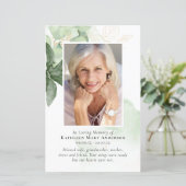 BUDGET Greenery Photo Memorial Service Programme (Staand voorkant)
