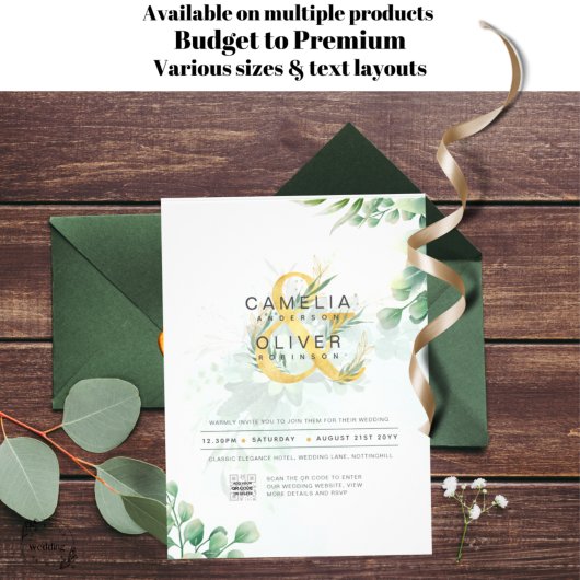 BUDGET Greenery PHOTO Weddenschap QR CODE F Flyer