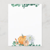 Budget Greenery Pumpkin Baby shower Uitnodiging (Achterkant)