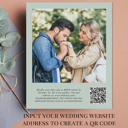 Budget Greenery QR Code Photo Weddenschap