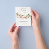 Budget/Greenery/Rozen - Wedding Invitation. Flyer (Hand)