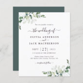 BUDGET Greenery Rustic Wedding Invitation (Voorkant / Achterkant)