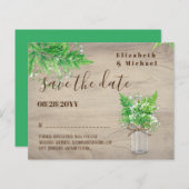 BUDGET Greenery Save Dates Monochromatic Grn (Voorkant / Achterkant)