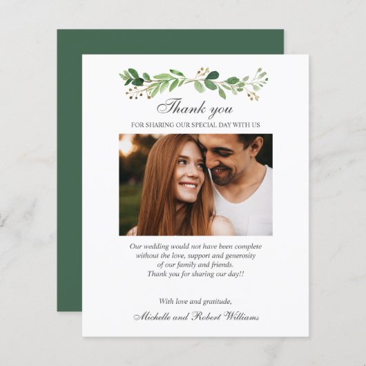 BUDGET Greenery Summer Spring Foto BEDANKT U (Voorkant / Achterkant)