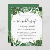 Budget Greenery Tropical Palm Leaf Wedding Invites (Voorkant / Achterkant)