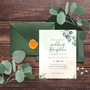 Budget Greenery Wedding RecEPING Evening Invite Flyer