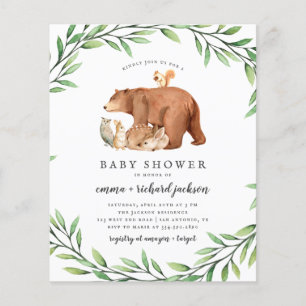 Budget Greenery Woodland Animals Baby shower