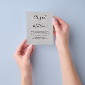 Budget Grey Modern Elegant Wedding Invitation Fly Flyer (Hand)