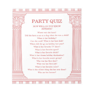 Budget Griekse Feest Quiz Notitieblok