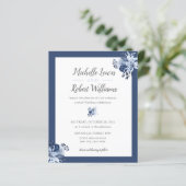 BUDGET  grijze marine Blue Floral bruiloft (Staand voorkant)