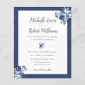 BUDGET  grijze marine Blue Floral bruiloft (Voorkant)