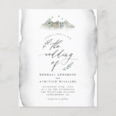 Budget Gris Aquarelle Feuilles & Mariage à la Mont (Devant)