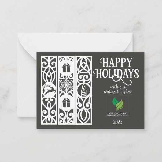 Budget Gris Moderne Minimale Carte de vacances d'e (Devant)