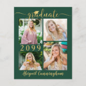 Budget Groen Goud 5 Foto Afstuderen Aankondiging (Voorkant)