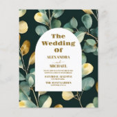 Budget Groen Goud Glitter Eucalyptus Bruiloft (Voorkant)