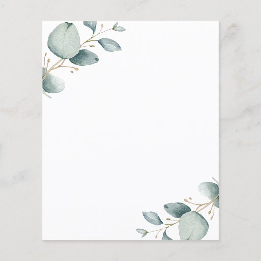 Budget groen gouden repetitie diner uitnodiging flyer (Achterkant)