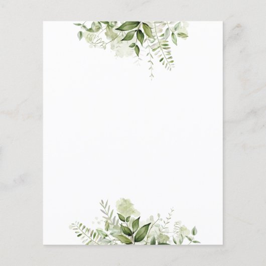 Budget groene bladeren script trouwkaart (Achterkant)