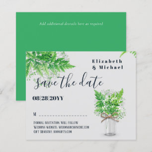 BUDGET Groene Varens Trouwwkaart Save the Date