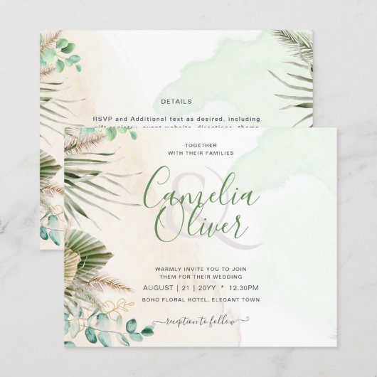 BUDGET Groenery Eucalyptus Pampasgras Bruiloft (Voorkant / Achterkant)