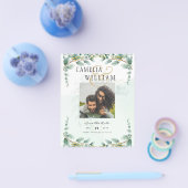 BUDGET Groenery FOTO Bruiloft Save The Date QRcode Flyer (Enkel)