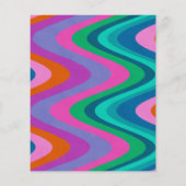 Budget Groovy Colorful Curvy Lines Wedding Invite (Achterkant)