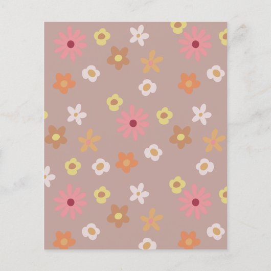 Budget Groovy Retro Meisje Baby Shower Uitnodiging (Achterkant)