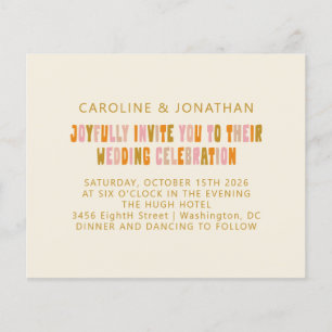 Budget Groovy Sinaasappel Roze Retro Huwelijksuitn