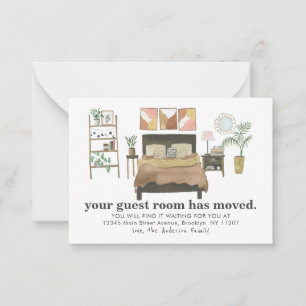 Budget Guest Room Moved Boho Chic Bedroom Moving Notitiekaartje