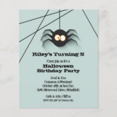 Budget Halloween Black Spider Birthday Uitnodiging Flyer (Voorkant)