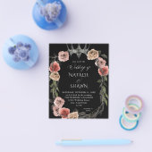 Budget Halloween Crown Pink Black Floral Wedding B Flyer (Enkel)
