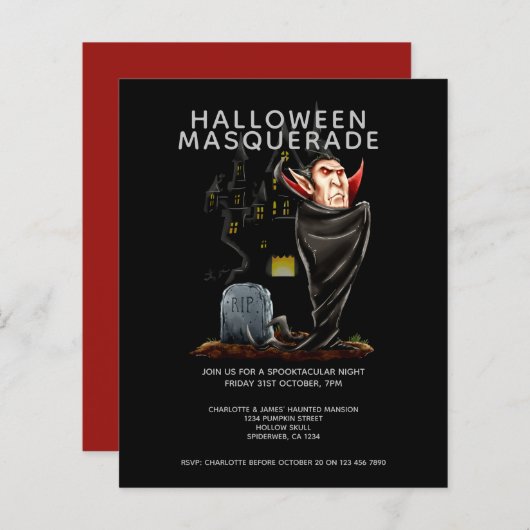 BUDGET Halloween Masquerade Graaf Dracula Graf (Voorkant / Achterkant)