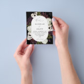 Budget Halloween Paarse Floral & Skull Wedding Flyer (Hand)