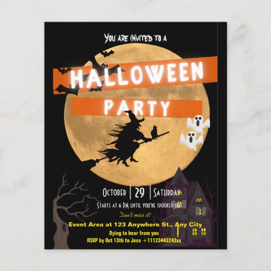 Budget Halloween party call Flyer (Voorkant)