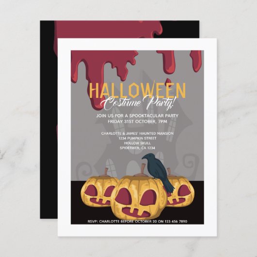 BUDGET Halloween Party pomkin Driving Blood Crow (Voorkant / Achterkant)