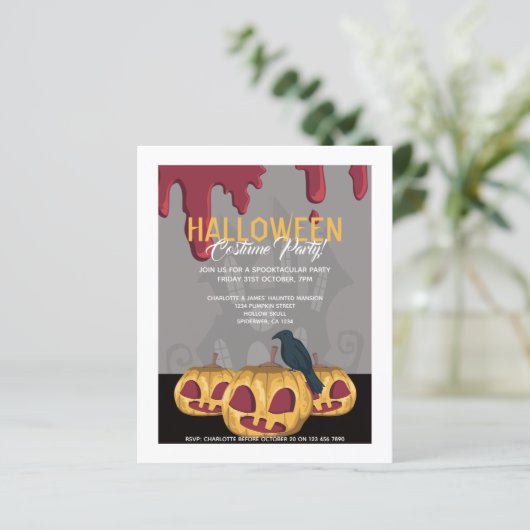 BUDGET Halloween Party pomkin Driving Blood Crow (Staand voorkant)