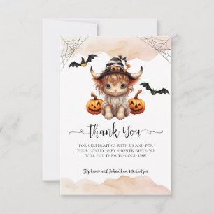 Budget Halloween Pumpkin Koe Little Boo Baby Bedankkaart