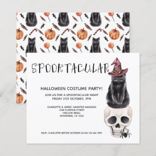 BUDGET Halloween Spooktacular Black Cat on Skull