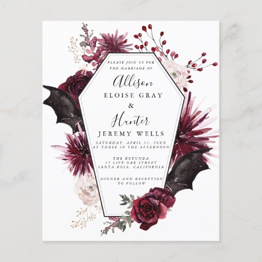 Budget Halloween Wedding Invitation Flyer (Voorkant)