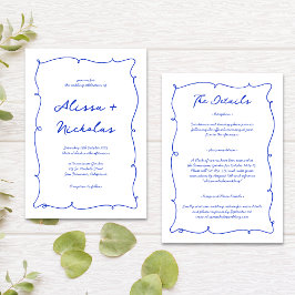 Budget Hand getekend Bright Blue Alles in een brui Kaart