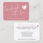 Budget Handgemaakt met Love Pink Bedankt Candle Ca Visitekaartje (Voorkant / Achterkant)