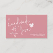 Budget Handgemaakt met Love Pink Heart Candle Care Visitekaartje (Voorkant)