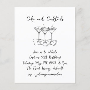 Budget Handgeschreven Cakes Cocktails Verjaardagsf