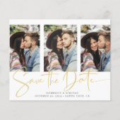 BUDGET Handgeschreven Save the Date Gold Marble (Voorkant)