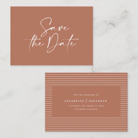 budget handgeschreven typografie trouwkaart notitiekaartje (Voorkant / Achterkant)