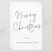 Budget Handwriting Script Merry Kerstmis Kaart (Voorkant / Achterkant)