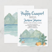 Budget Happy Camper Rustic Mountains Birthday (Voorkant / Achterkant)