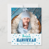 Budget Happy Hanoukka Photo Blue Stars Carte moder (Devant)