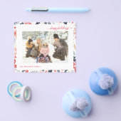 Budget Happy Holiday Red Script Foto Moderne Kaart (Enkel)